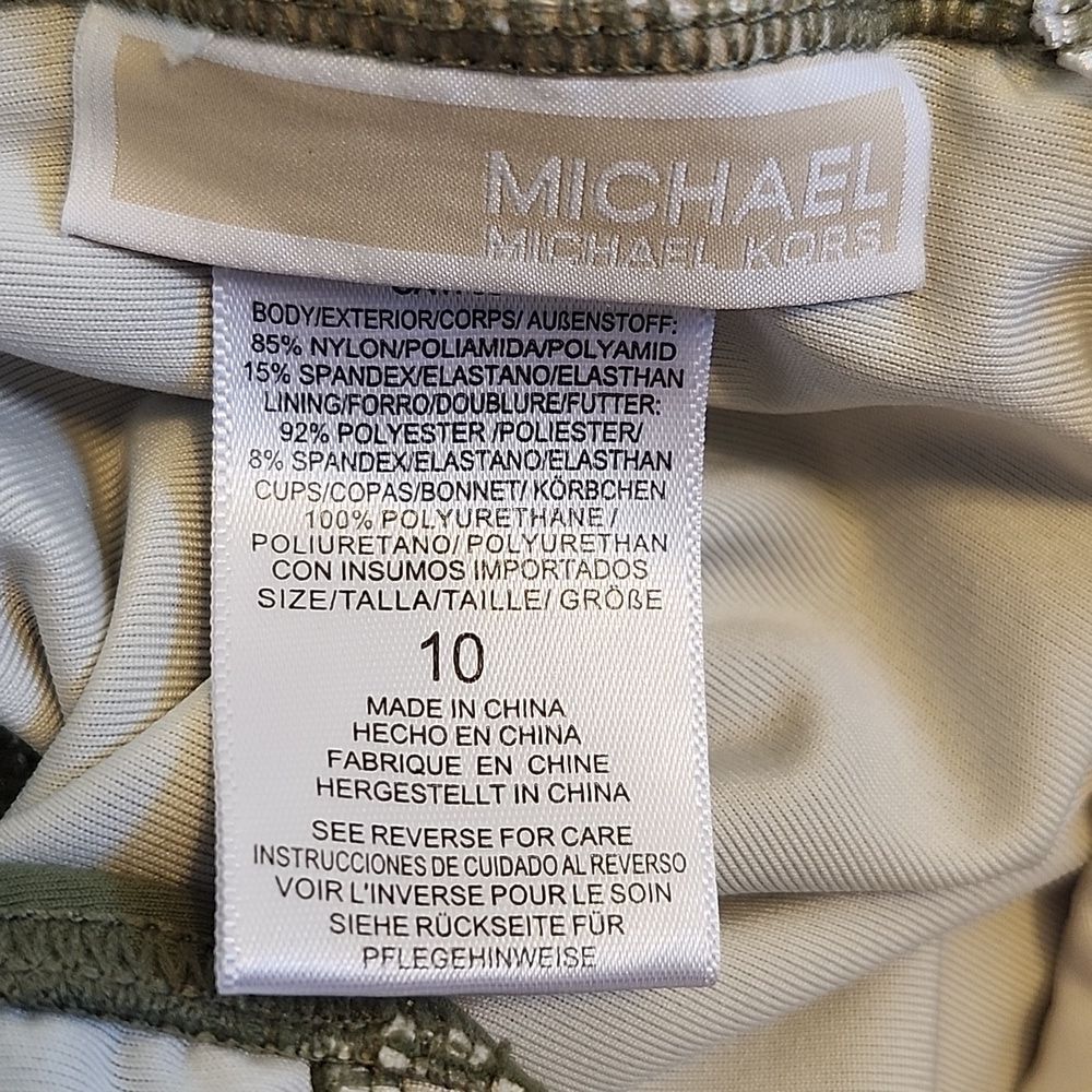 Michael Kors Olive and Gold Detail Swimsuit, 10 - Picture 6 of 12